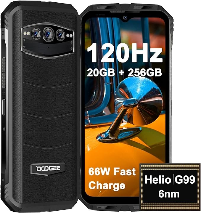 DOOGEE S100 Rugged Smartphone(2023), 20GB+256GB Dual 4G Gaming Rugged Phones Unlocked, 120Hz 6.58" Rugged Cell Phone, 66W Fast Charge, Dual Speakers, Android 12, 108MP Camera, Night Vision, NFC, OTG
