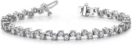 Madina Jewelry 5.00 Ct Ladies Round Cut Diamond Tennis Bracelet in Prong Setting in 14 Kt White Gold