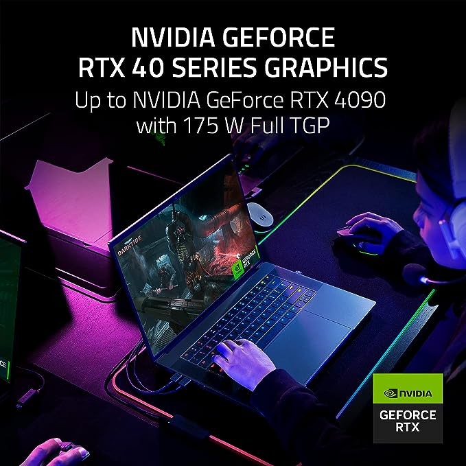 Razer Blade 16 Gaming Laptop: NVIDIA GeForce RTX 4090-13th Gen Intel 24-Core i9 HX CPU - 16" Dual Mode Mini LED (4K UHD+ 120Hz & FHD+ 240Hz) - 32GB RAM - 2TB SSD - Compact GaN Charger - Windows 11